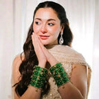 Viral Kashmiri Ghungroo Glass Bangle Set-1 dozen - Green (12 Simple 4 Ghungroo Bangles)
