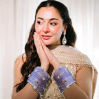 Viral Kashmiri Ghungroo Glass Bangle Set-1 dozen - Lilac (12 Simple 4 Ghungroo Bangles)