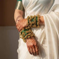 Viral Kashmiri Ghungroo Glass Bangle Set-1 dozen - Green (12 Simple 4 Ghungroo Bangles)