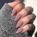 Long Almond Shaped Light Grey Press on Nails