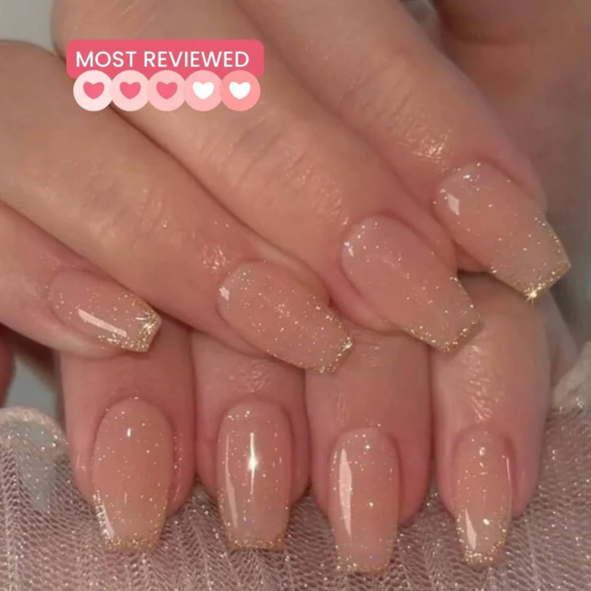 Short coffin glitter pressons