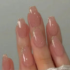 Short coffin glitter pressons