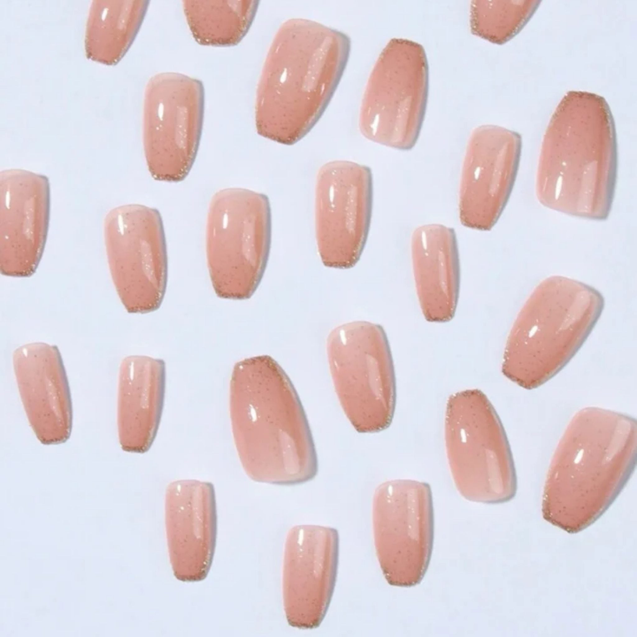 Short coffin glitter pressons
