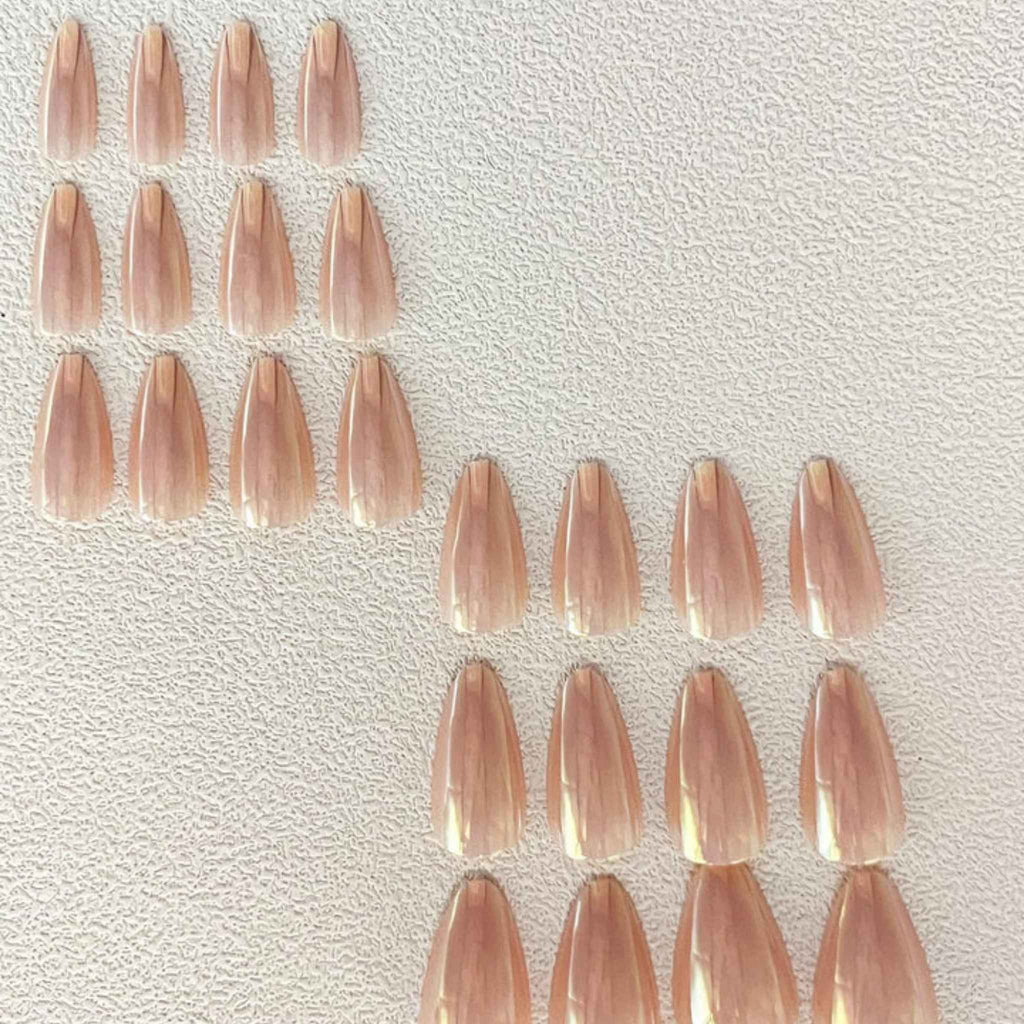 Pointed Almond Shape Mermaid Design with Aura effect Press on Nails